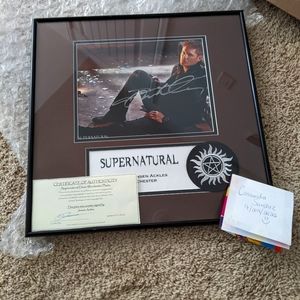 Autographed Dean Winchester photograph